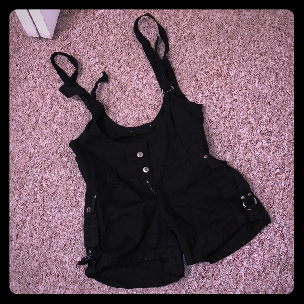 High Waisted Overall Shorts